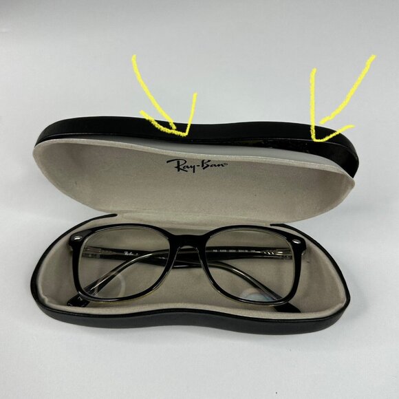 Ray-Ban‎ Black Retro Eyeglasses Frames Only With Black Hard Case - Picture 12 of 16